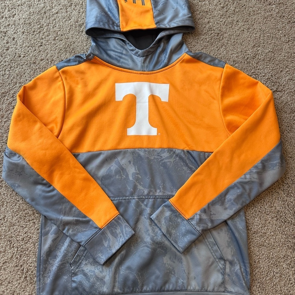 Kids Orange and Gray Hoodie with Logo